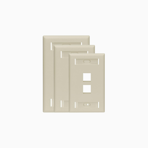 Leviton 42080-2IS Single-Gang QuickPort Wall Plate 2-Ports
