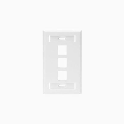 Leviton 42080-3WS Single-Gang QuickPort Wall Plate 3-Ports