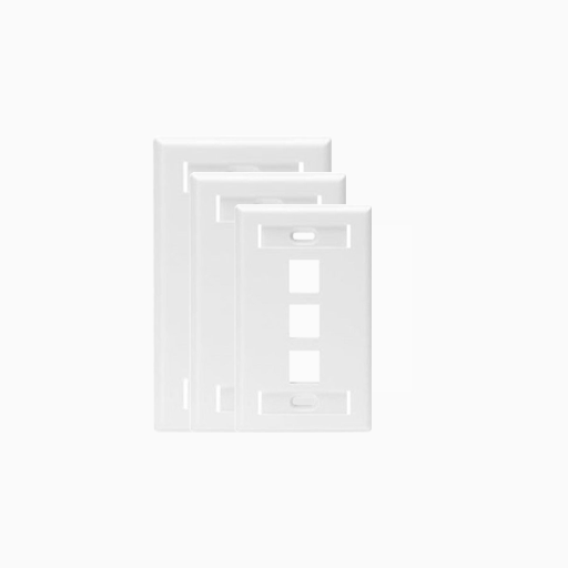 Leviton 42080-3WS Single-Gang QuickPort Wall Plate 3-Ports
