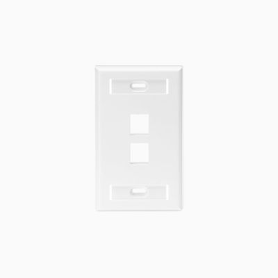 Leviton 42080-2WS Single-Gang QuickPort Wall Plate 2-Ports