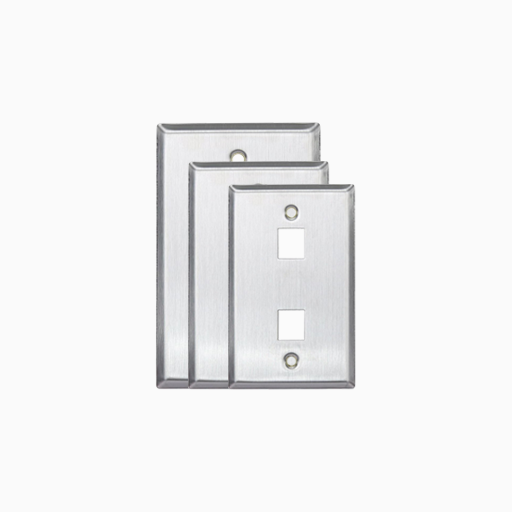 Leviton 43080-1S2 Stainless-Steel QuickPort Wall Plate, Single-Gang