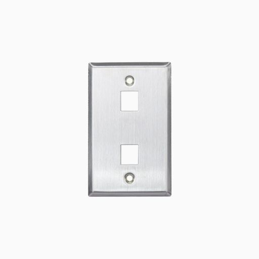 Leviton 43080-1S2 Stainless-Steel QuickPort Wall Plate, Single-Gang