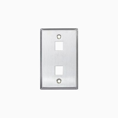 Leviton 43080-1S2 Stainless-Steel QuickPort Wall Plate, Single-Gang