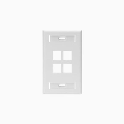 Leviton 42080-12W 1-Gang QuickPort Wall Plate 4-Ports, White