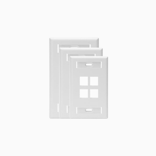 Leviton 42080-12W 1-Gang QuickPort Wall Plate 4-Ports, White