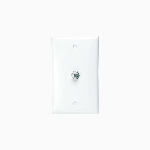 Leviton 80781-W Standard Video Wall Jack with one F-Connector