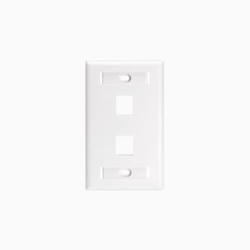 Leviton 42080-2WL QuickPort 2-Port Wall Plate White