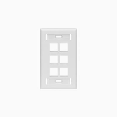 Leviton QuickPort Wall Plate with ID Window, Single Gang, 6-Port