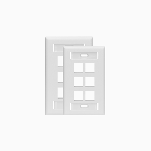 Leviton QuickPort Wall Plate with ID Window, Single Gang, 6-Port