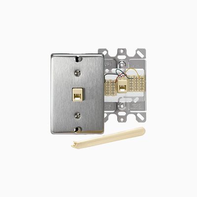 Leviton 40223-S Telephone Wall Jack, 6P4C, Quick Connect