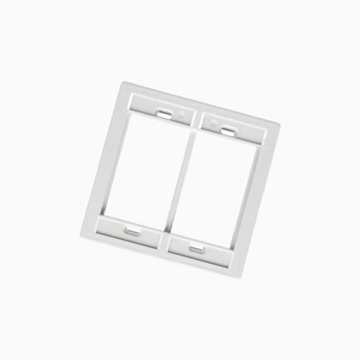 Leviton 41290-DMW QuickPort 2-Gang Mos Faceplate, White