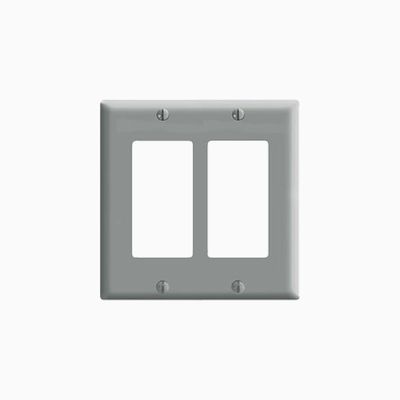 Leviton 80409-0GY 2-Gang Decora/GFCI Device Wallplates, Gray
