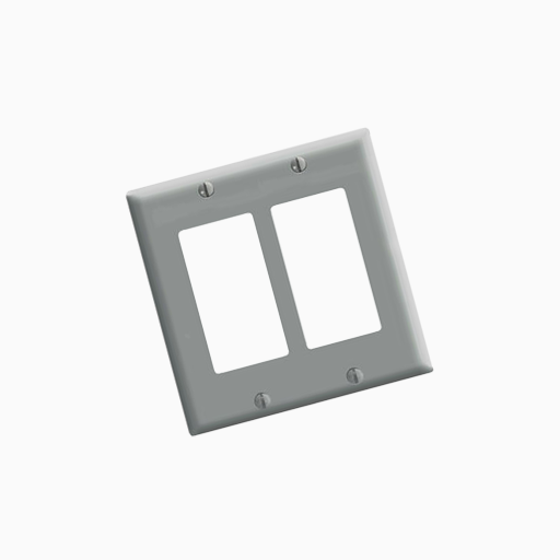 Leviton 80409-0GY 2-Gang Decora/GFCI Device Wallplates, Gray