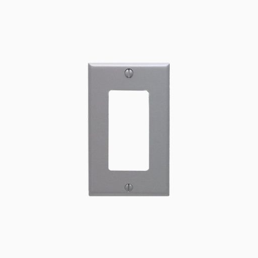 Leviton 80401-GY 1-Gang Decora/GFCI Device Decora Wallplate, Gray