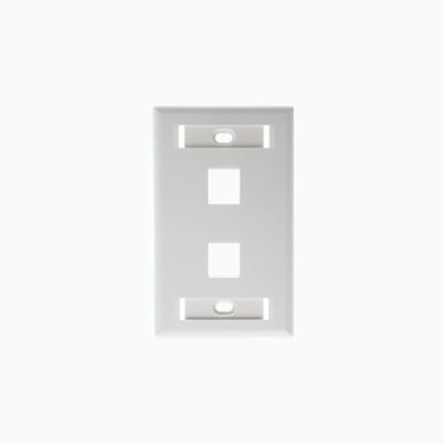 Belden AX102655 KeyConnect Single-Gang Faceplate, 2-Port, White