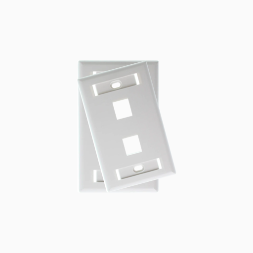 Belden AX102655 KeyConnect Single-Gang Faceplate, 2-Port, White