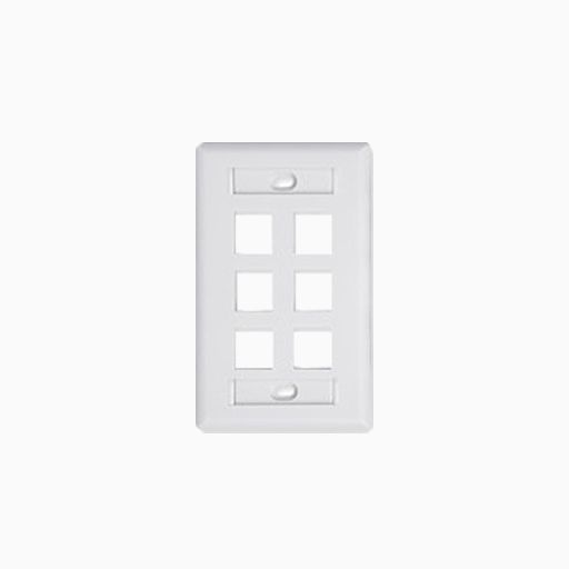 Belden AX102251 KeyConnect Single-Gang Faceplate, 6-Port