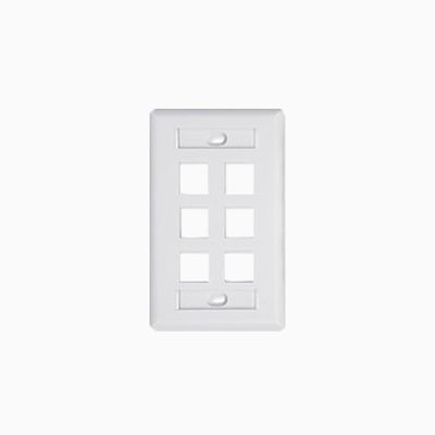 Belden AX102251 KeyConnect Single-Gang Faceplate, 6-Port