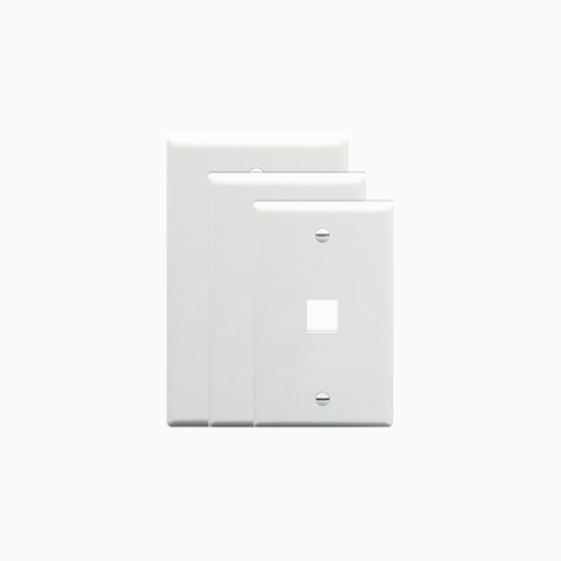 ADI PRO 0E-FP1WH 1-Port Single Gang Faceplate, 2-Pack, White