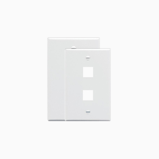 ADI PRO 0E-FP2WH 2-Port Single Gang Faceplate, 2-Pack, White