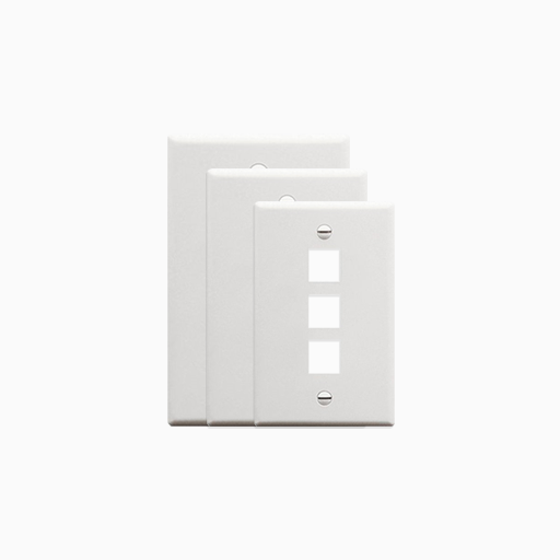 ADI PRO 0E-FP3WH 3-Port Single Gang Faceplate, 2-Pack, White