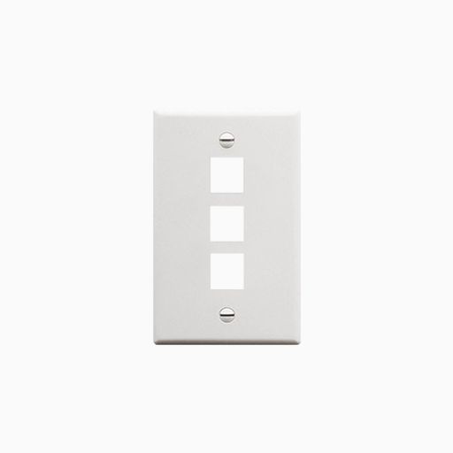 ADI PRO 0E-FP3WH 3-Port Single Gang Faceplate, 2-Pack, White
