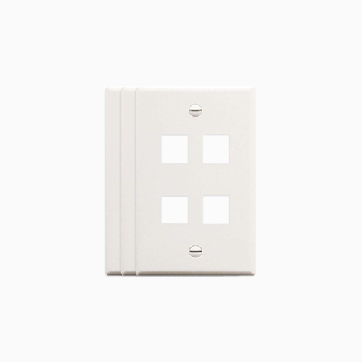 ADI PRO 0E-FP4WH 4-Port Single Gang Faceplate, 2-Pack, White