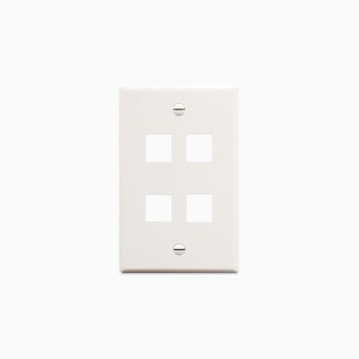 ADI PRO 0E-FP4WH 4-Port Single Gang Faceplate, 2-Pack, White