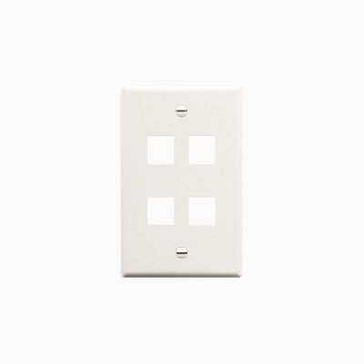ADI PRO 0E-FP4WH 4-Port Single Gang Faceplate, 2-Pack, White