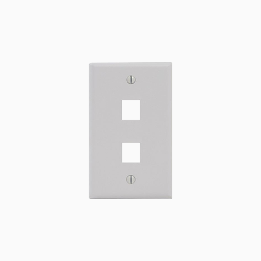 ICC IC107F2CWH Single-Gang Classic Faceplate, 2 Ports, 25-Pack