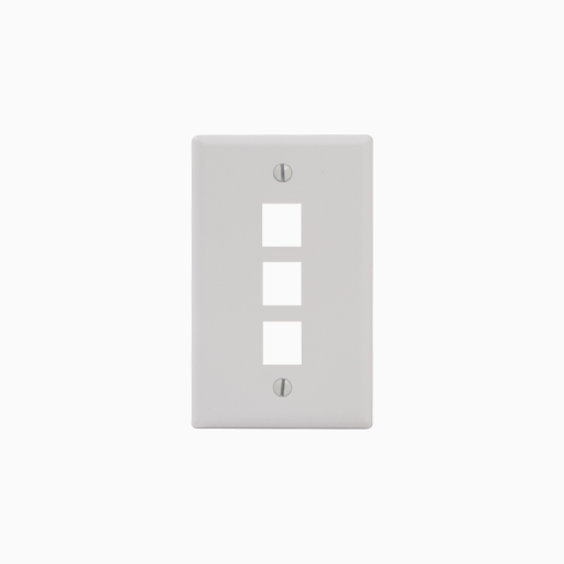 ICC IC107F3CWH Classic Faceplate with Ports for EZ HD Style, 25-Pack