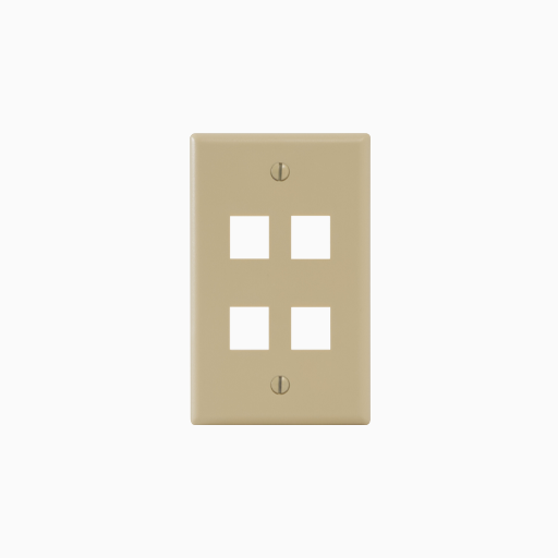 ICC IC107F4CIV Single Gang Classic Faceplate, 4-Port, 25-Pack