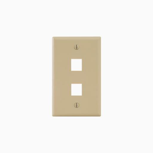 ICC IC107F2CIV Single Gang Classic Faceplate , 2-Port, 25-Pack