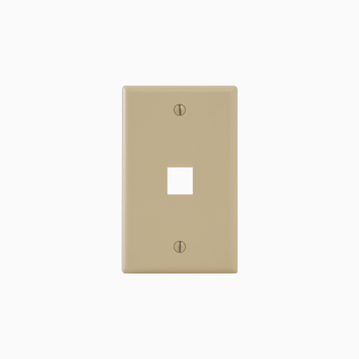 ICC IC107F1CIV Single Gang Classic Faceplate , 1-Port, 25-Pack