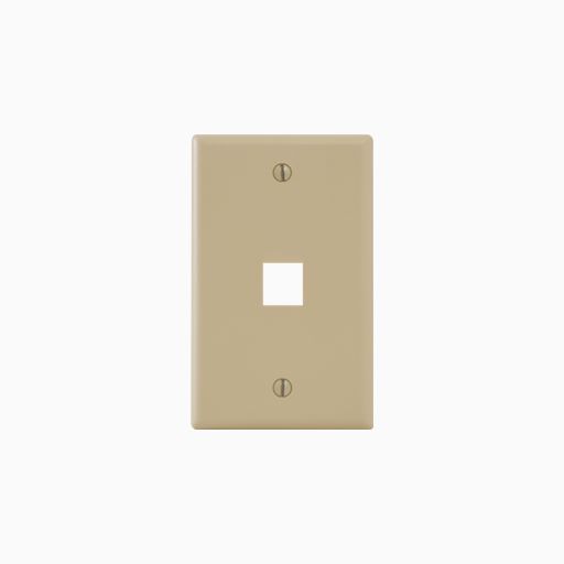 ICC IC107F01IV Single-Gang Classic Faceplate, One Port, EZ/HD Style