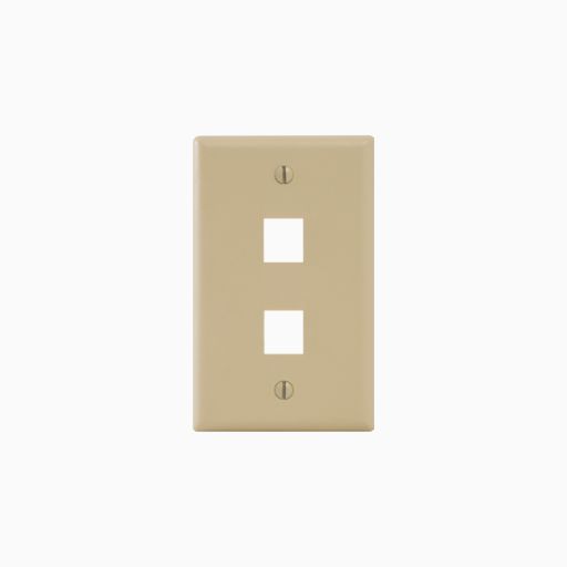 ICC IC107F02IV Single-Gang Classic Faceplate, Ports, EZ/HD Style