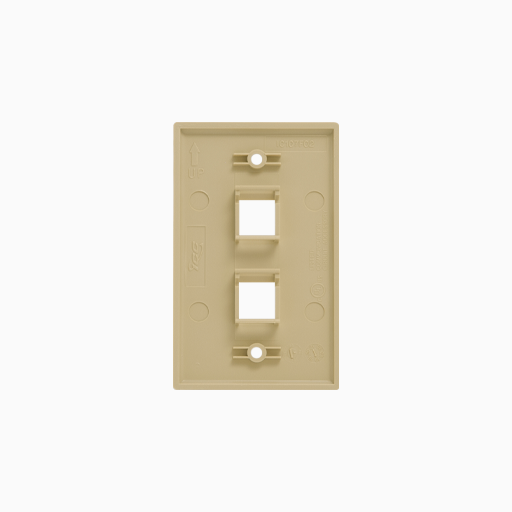 ICC IC107F02IV Single-Gang Classic Faceplate, Ports, EZ/HD Style