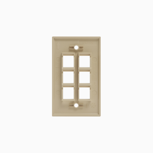 ICC IC107F06IV Classic Faceplate with Ports for EZ HD Style 6 Ports