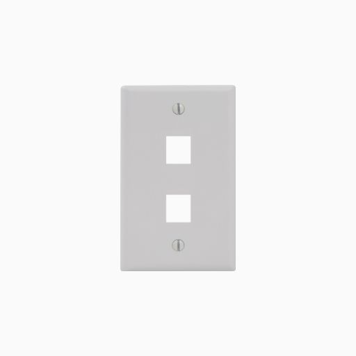 ICC IC107F02GY Single-Gang Classic Faceplate, 2 Ports, Gray