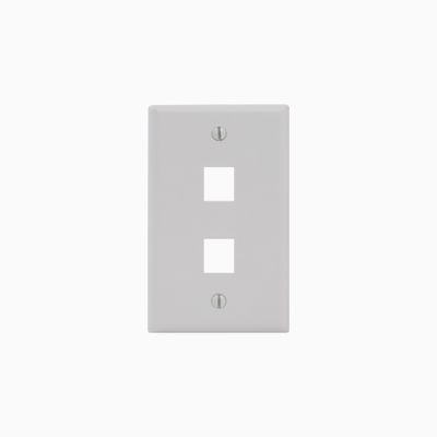 ICC IC107F02GY Single-Gang Classic Faceplate, 2 Ports, Gray