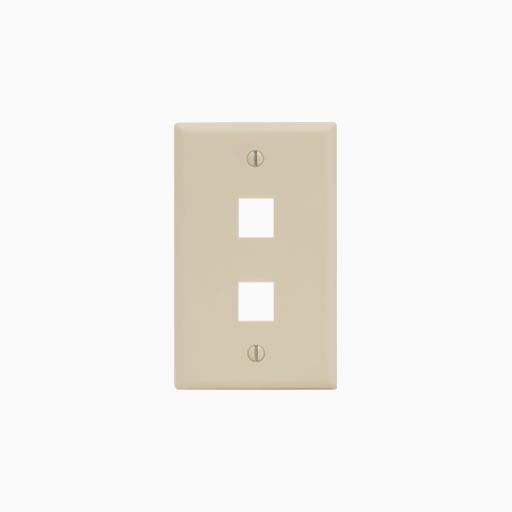 ICC IC107F02WH Single-Gang Classic Faceplate, Two Ports, Almond