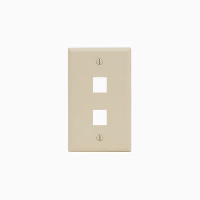 ICC IC107F02WH Single-Gang Classic Faceplate, Two Ports, Almond