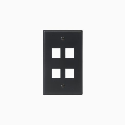 ICC IC107F04BK Classic Faceplate with Ports for EZ HD Style, Black
