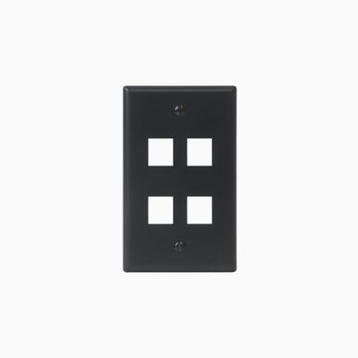 ICC IC107F04BK Classic Faceplate with Ports for EZ HD Style, Black