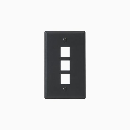 ICC IC107F03BK Classic Faceplate with Ports for EZ HD Style, Black