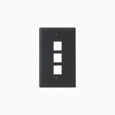 ICC IC107F03BK Classic Faceplate with Ports for EZ HD Style, Black
