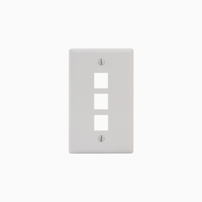 ICC IC107F03WH Single-Gang Classic Faceplate, 3-Ports, EZ/HD