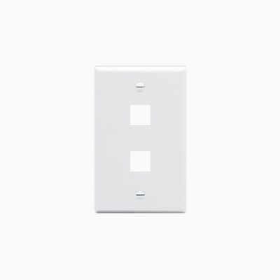 ICC IC107F02WH Single-Gang Classic Faceplate, 2-Ports, EZ/HD