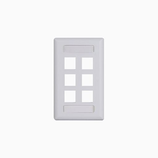 ICC IC107S06WH Station ID Faceplate with Ports for EZ HD Style