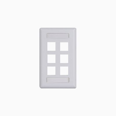 ICC IC107S06WH Station ID Faceplate with Ports for EZ HD Style